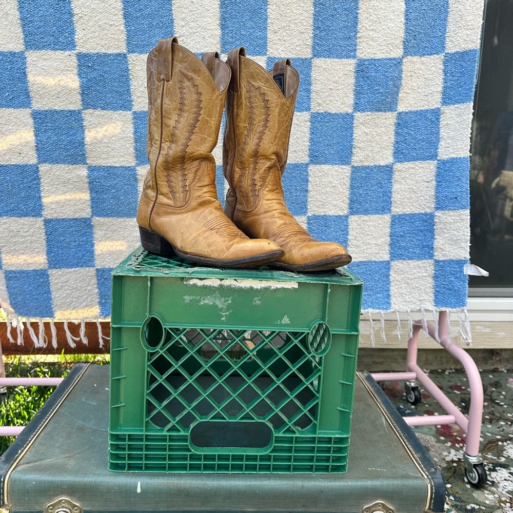 Vintage 80s/90s Larry Mahan Leather Cowboy Boots